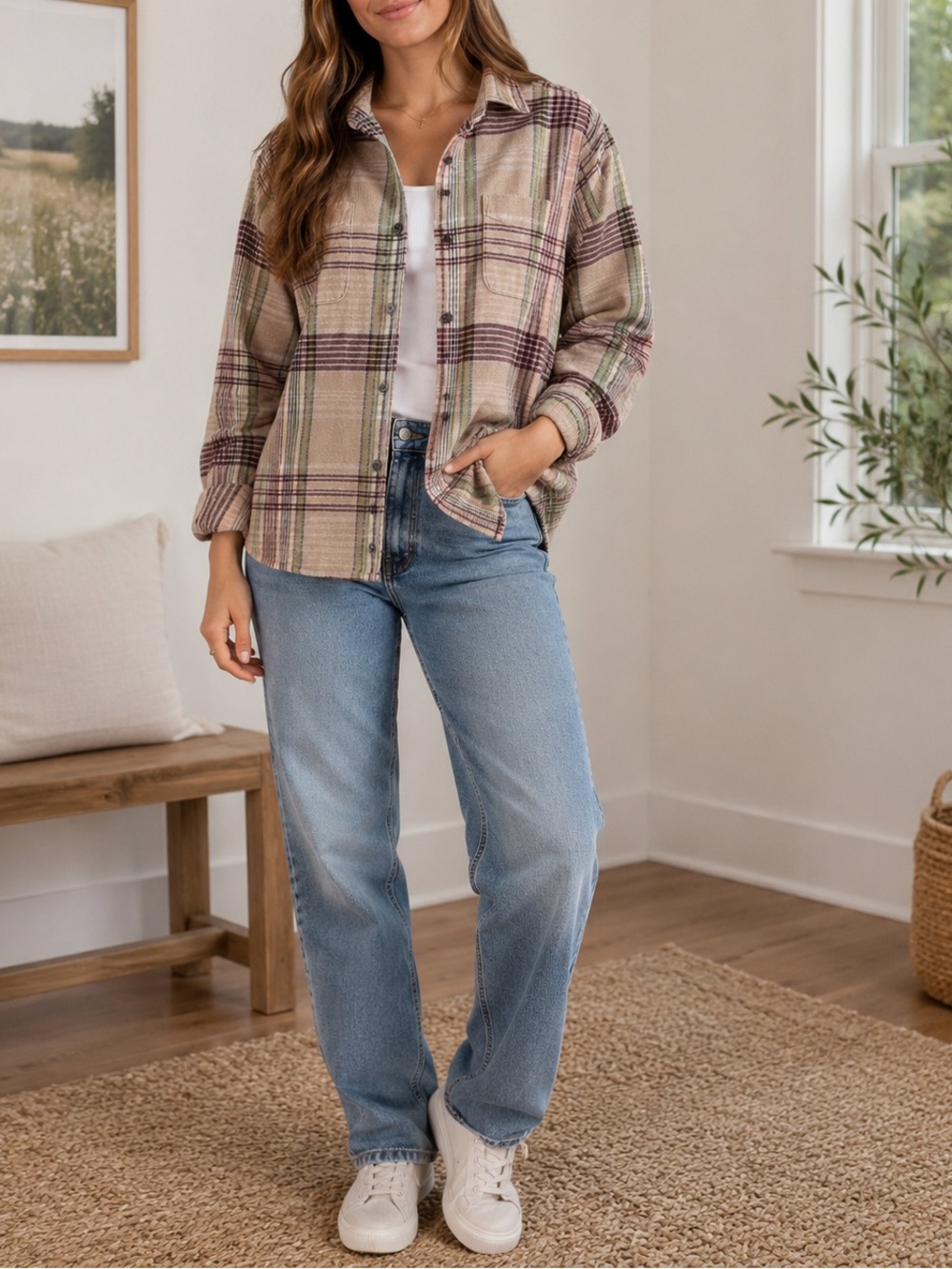 Woolrich 100% Cotton Plaid Flannel Shirt – Size Medium